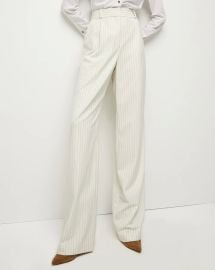 Heyser High-Waist Pinstripe Wide-Leg Pant at Veronica Beard